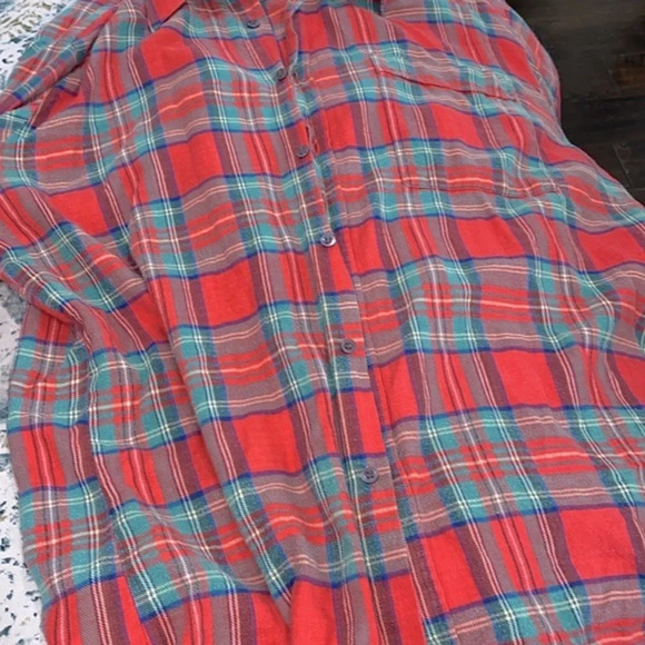 Rustic Outfitters vintage red plaid flannel button up size XLarge - Picture 7 of 8